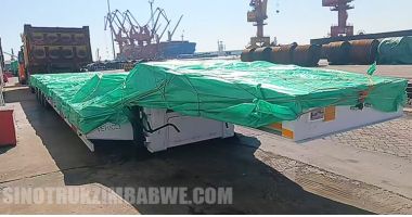 4 Axle 100 ton Lowbed Truck Trailer will be Sent to Zimbabwe