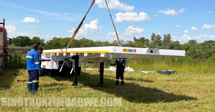 Factory Price Tri Axle Flatbed Trailer for Sale in Zimbabwe