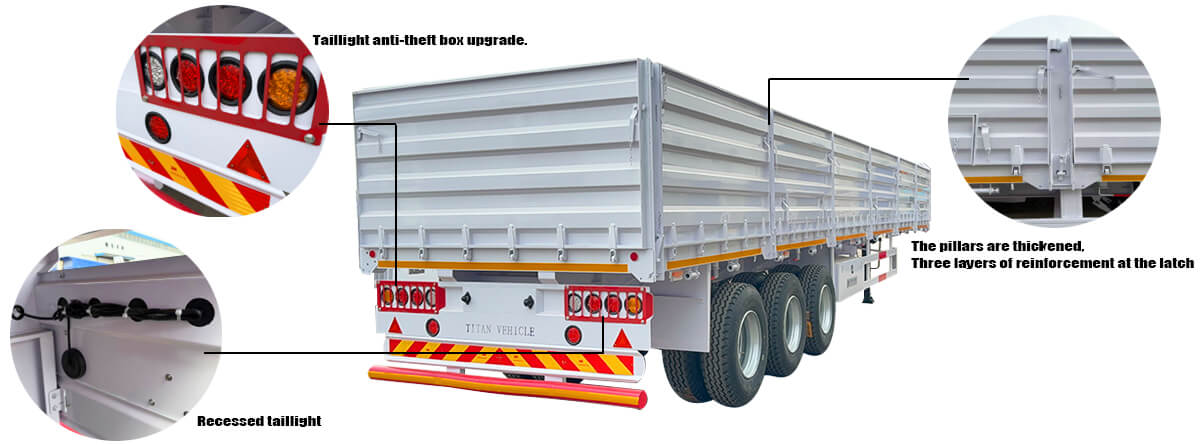 2025 New Model Tri Axle Dropside Trailer for Sale in Zimbabwe