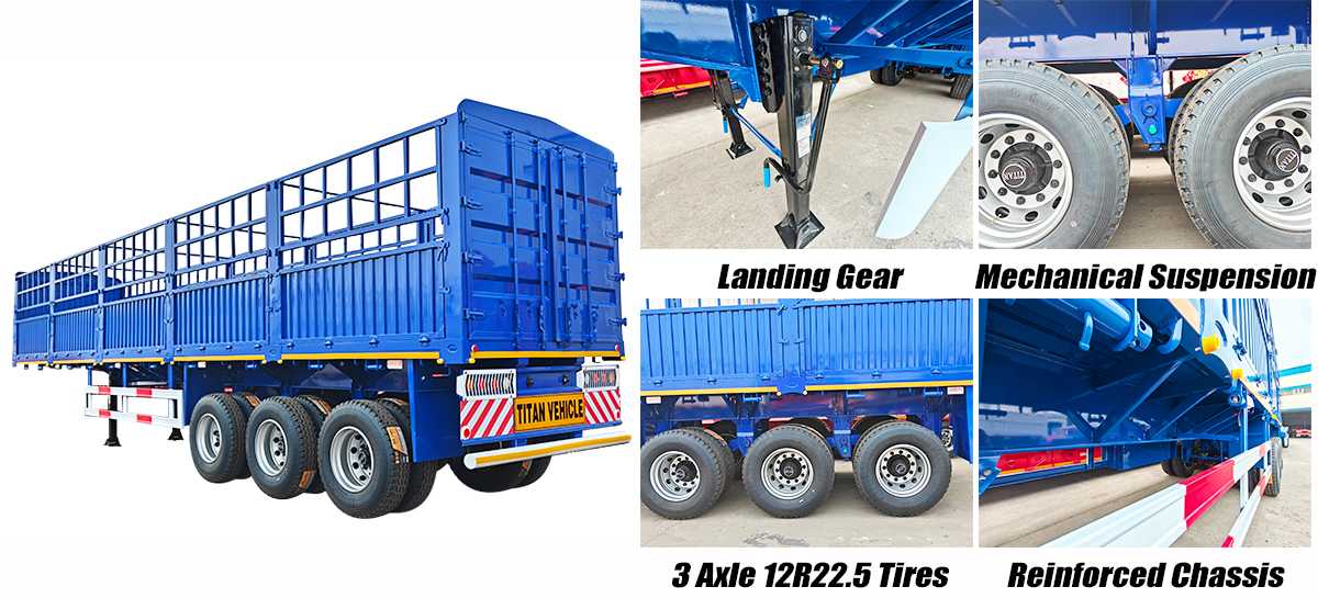 Fence Semi Trailer | Fence Cargo Trailer for Sale in Zimbabwe