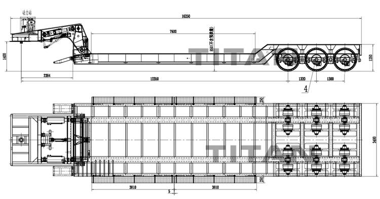 China 120 Ton Detachable Gooseneck Trailers for Sale in Ghana Tamale