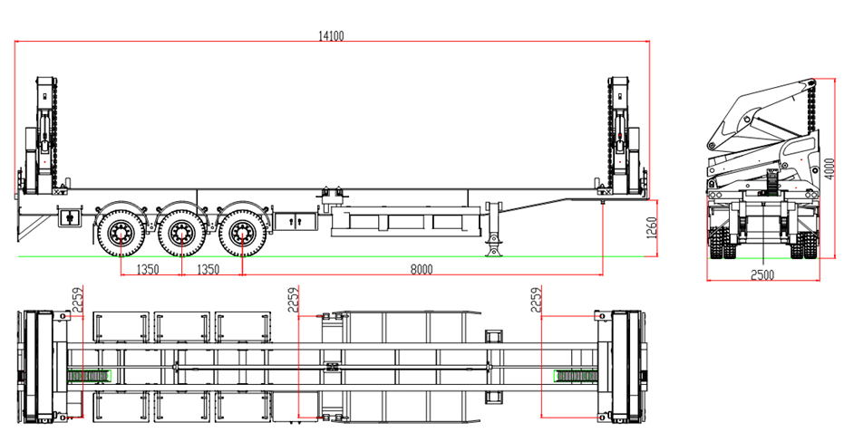 40ft container side lifter trailer
