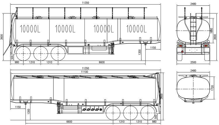 Used Tri Axle 45000 Liters Fuel Tanker Trailers for Sale