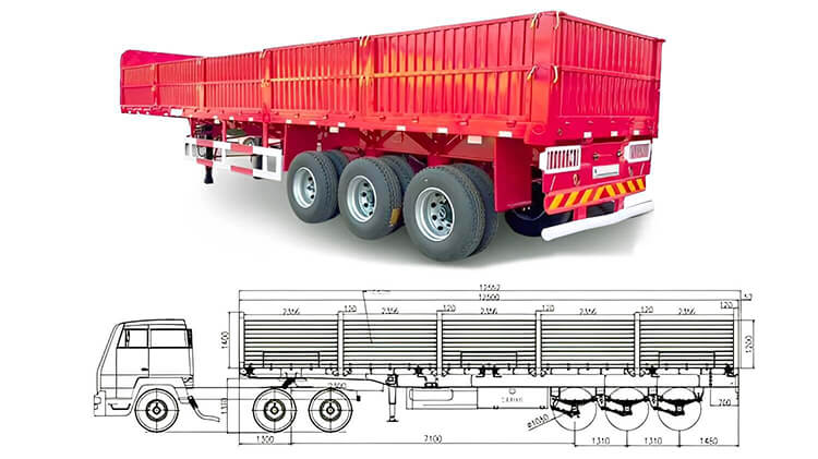 60 Ton Tri Axle Dropside Trailers for Sale in Harare Zimbabwe