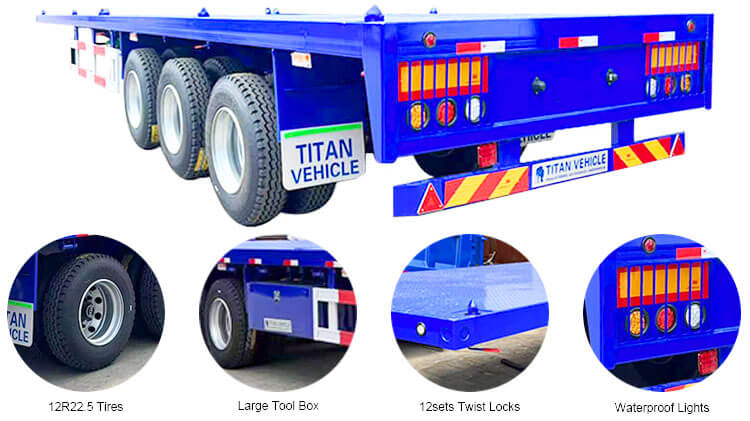3 Axle 40 Ft Semi Truck Flatbed Trailer for Sale Near Me in Zimbabwe Harare