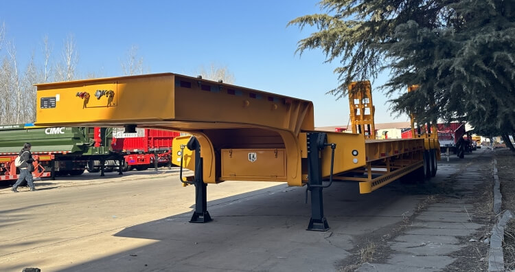 CIMC 3 Axle 80 Ton Low Bed Truck Trailer for Sale in Zimbabwe