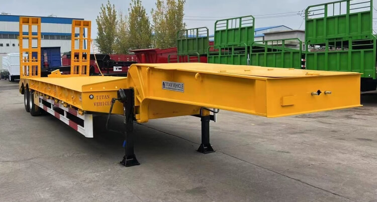 Semi Low Bed Trailer Price in Zimbabwe Mutare | 50 Ton Low Bed Trailer Truck | 2 Axle Low Bed Trailer