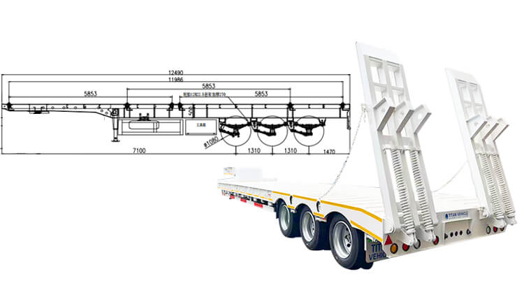 Drop Bed Low Loader Trailer | Tri Axle Tractor Low Loader Trailer for Sale in Gweru Zimbabwe