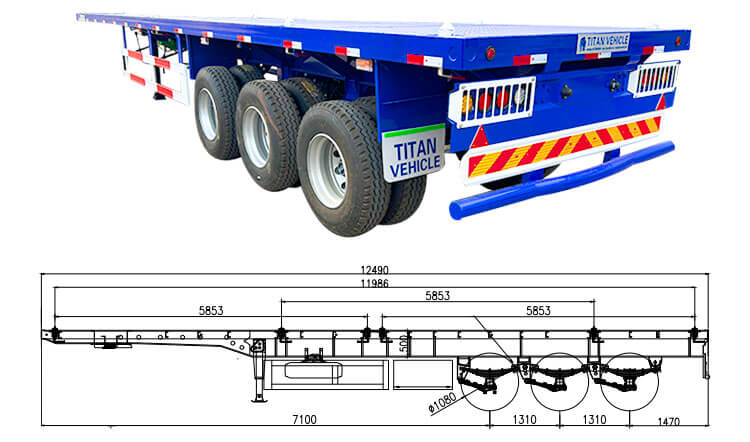 40 Feet Flatbed Trailer | 3 Axle Flatbed Semi Trailer for Sale in Zimbabwe