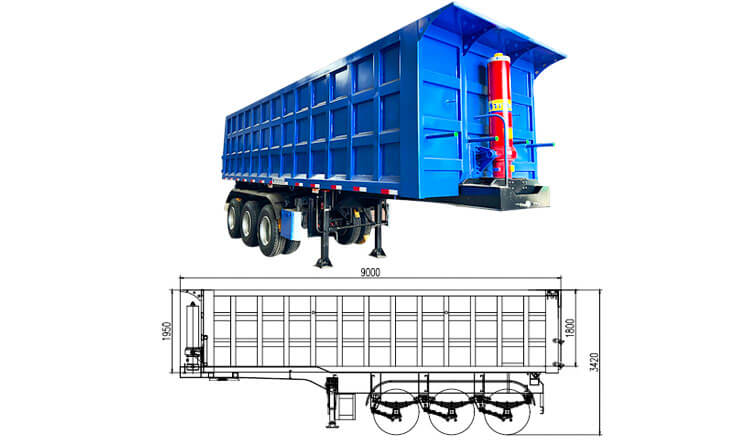 3 Axle End Dump Trailer - Dump Semi Trailer for Sale in Zimbabwe