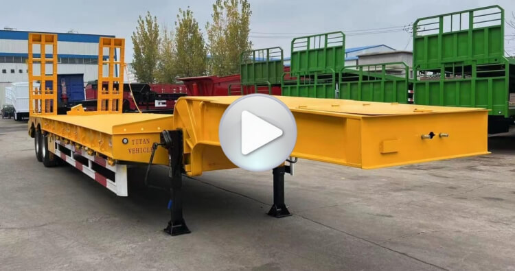 Semi Low Bed Trailer Price in Zimbabwe Mutare | 50 Ton Low Bed Trailer Truck | 2 Axle Low Bed Trailer