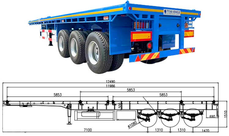 3 Axle 40 Ft Semi Flatbed Trailer for Sale in Zimbabwe