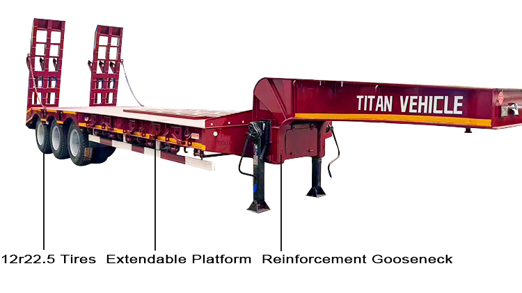 3 Axle 60 ton Lowbed Semi Trailer for Sale Price in Zimbabwe