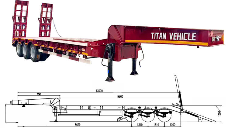 3 Axle 60 ton Lowbed Semi Trailer for Sale Price in Zimbabwe