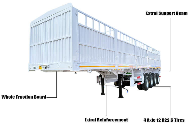 4 Axle Fence Cargo Semi Trailer for Sale in Zimbabwe