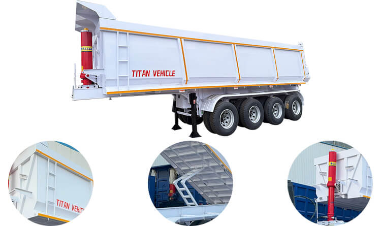 4 Axle 80 Ton Semi Dump Trailer for Sale in Zimbabwe