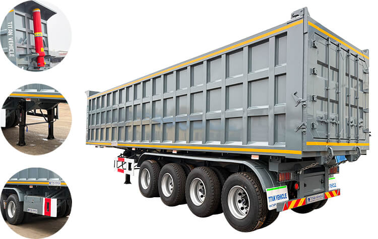 4 Axle 80 Ton Rear Dump Trailer for Sale in Zimbabwe