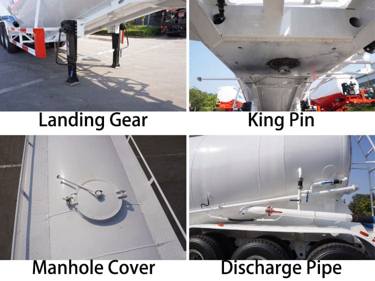 3 Axle 35 CBM Dry Bulk Cement Tanker Trailer for Sale in Zimbabwe