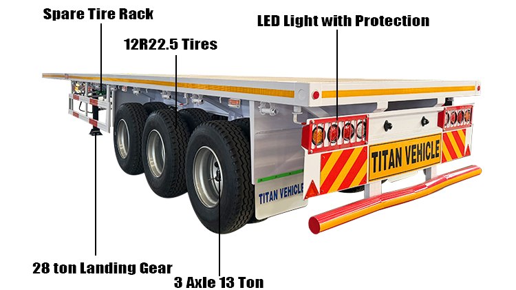 3 Axle 40 Ft Flatbed Flat Bed Trailer for Sale Price in Zimbabwe