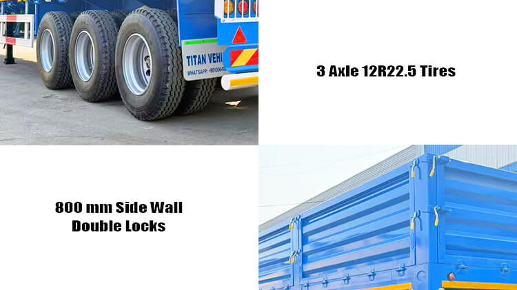 3 Axle Side Board Bulk Cargo Semi Trailer for Sale Price in Zimbabwe