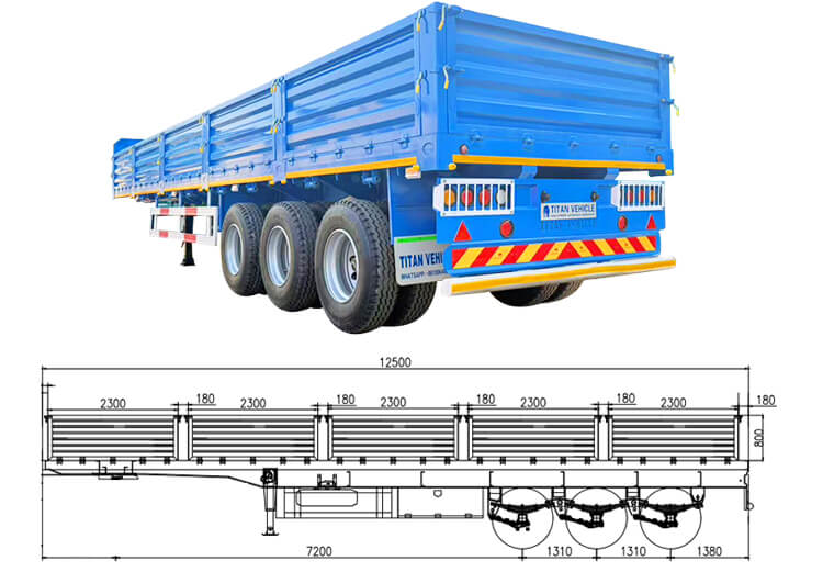 3 Axle Side Board Bulk Cargo Semi Trailer for Sale Price in Zimbabwe