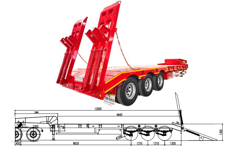 3 Axle 60 Ton Lowbed Truck Trailer for Sale Price in Zimbabwe