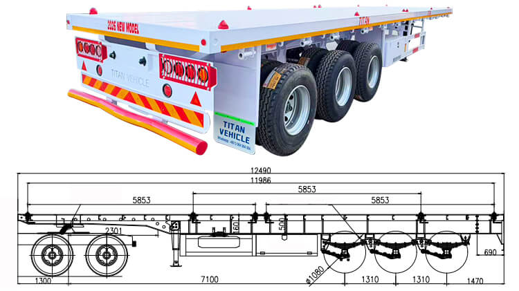 2026 New Model Tri Axle Flatbed Trailer for Sale in Zimbabwe