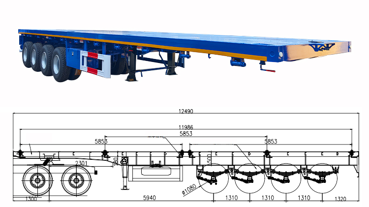 4 Axle Semi Truck Flatbed Trailer for Sale in Zimbabwe