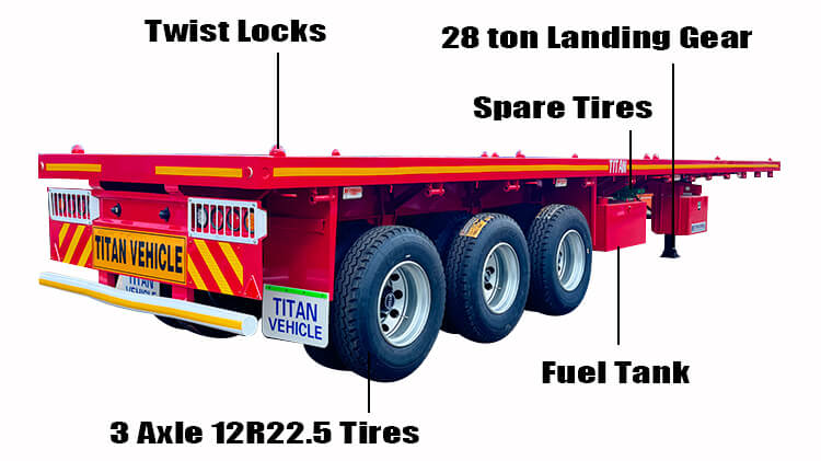 Tri Axle Flatbed Semi Trailer for Sale in Zimbabwe
