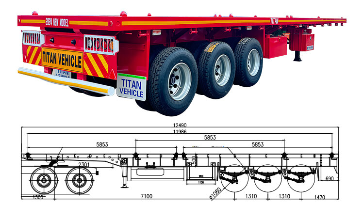 Tri Axle Flatbed Semi Trailer for Sale in Zimbabwe