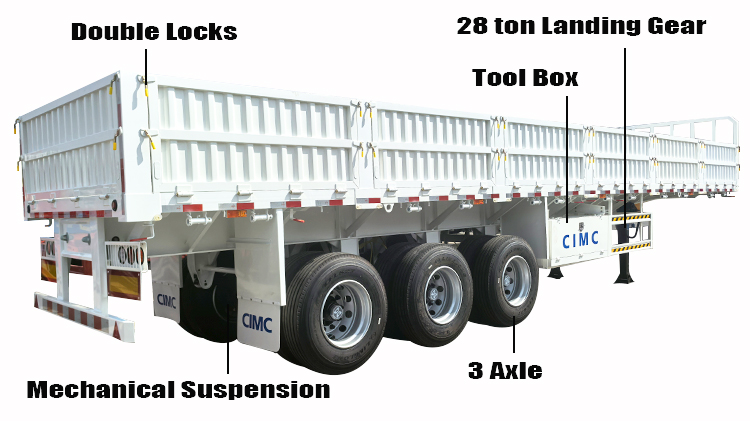 Cimc Tri Axle Dropside Trailer for Sale in Zimbabwe