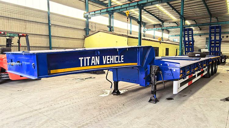 3 Axle 80 Ton Heavy Duty Lowbed Trailer for Sale in Zambia