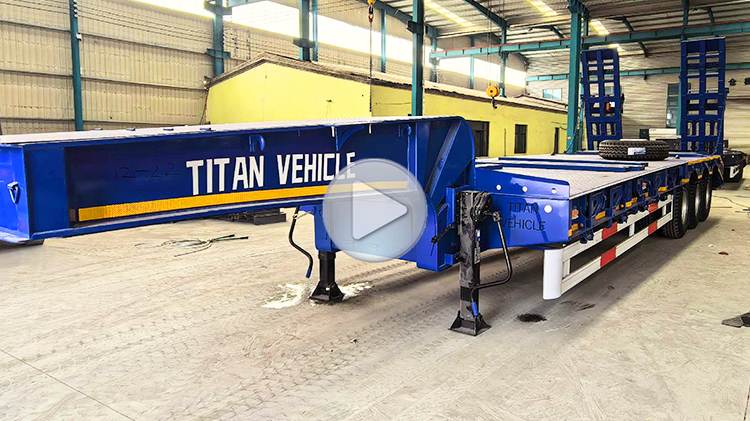 3 Axle 80 Ton Heavy Duty Lowbed Trailer for Sale in Zambia