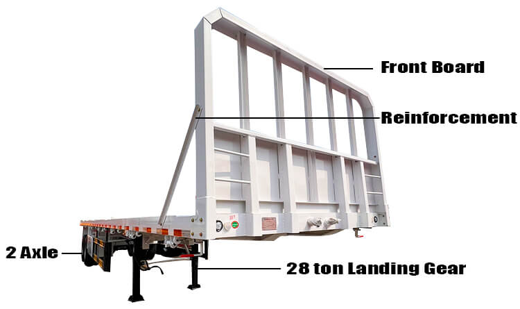 2 Axle Cimc Flatbed Semi Trailer for Sale in Zimbabwe