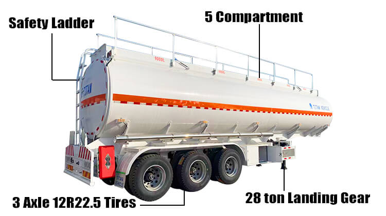 3 Axle 45000 liters Fuel Tanker Trailer for Sale in Harare Zimbabwe