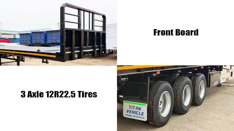 3 Axle 40 Ft 12.5m Flat Bed Trailers for Sale Near Me in Zambia
