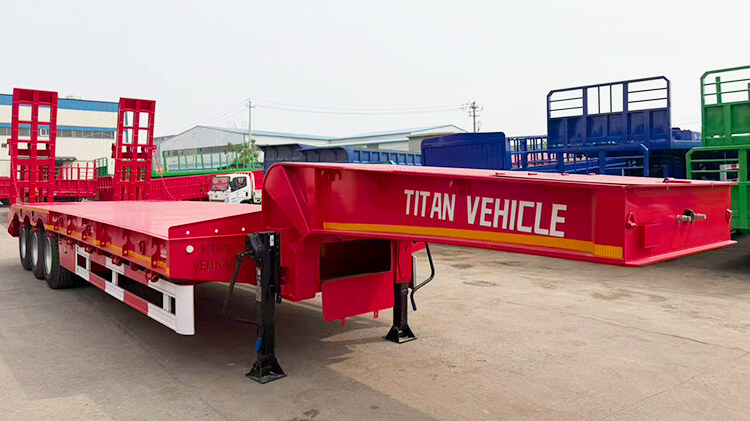 3 Axle 60 ton Lowbed Semi Trailer for Sale in Zambia