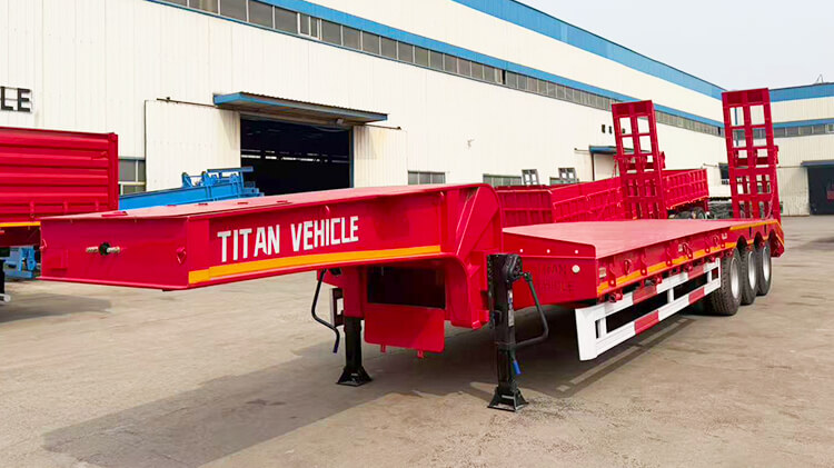 3 Axle 60 ton Lowbed Semi Trailer for Sale in Zambia