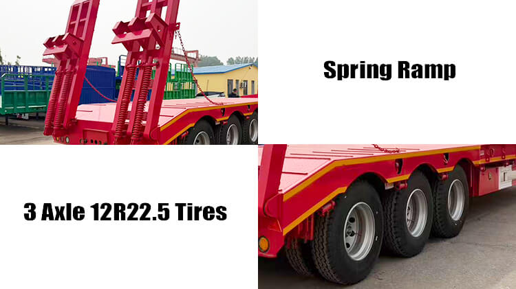 3 Axle 60 ton Lowbed Semi Trailer for Sale in Zambia