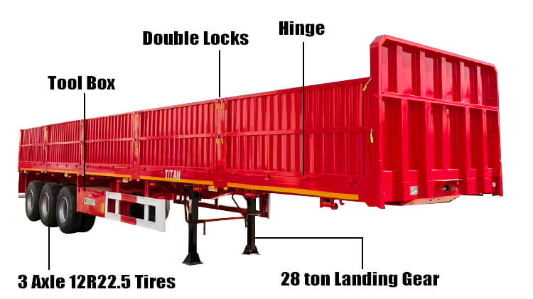 3 Axle Side Wall Trailer for Sale in Zambia