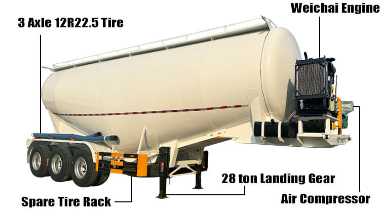 40CBM Dry Cement Trailer for Sale in Harare Zimbabwe
