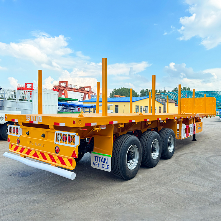 3 Axle Flatbed Trailer with Columns