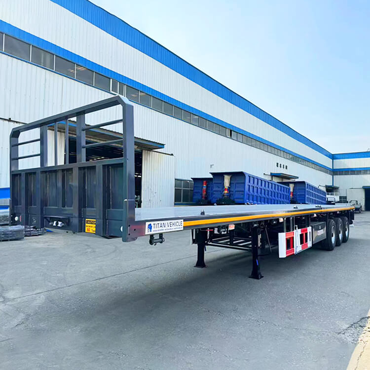 3 Axle Flatbed Semi Truck Trailer 